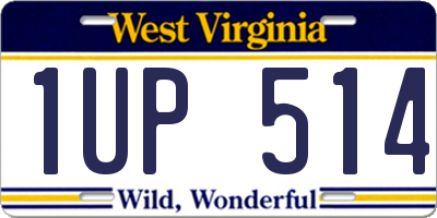 WV license plate 1UP514