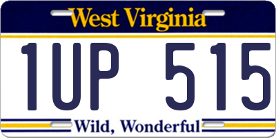 WV license plate 1UP515