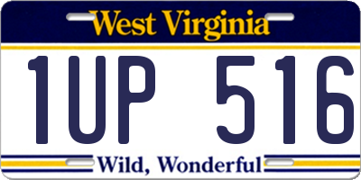 WV license plate 1UP516