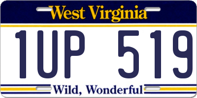 WV license plate 1UP519
