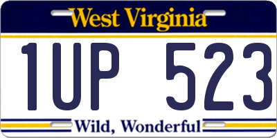 WV license plate 1UP523
