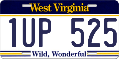 WV license plate 1UP525