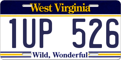 WV license plate 1UP526