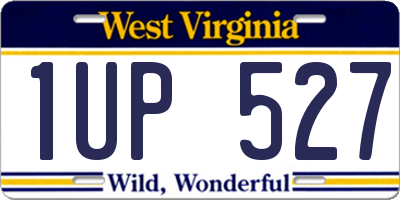 WV license plate 1UP527