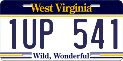 WV license plate 1UP541
