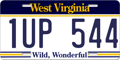 WV license plate 1UP544