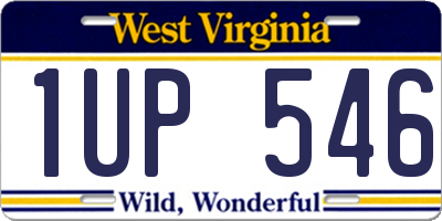 WV license plate 1UP546