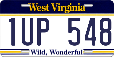 WV license plate 1UP548