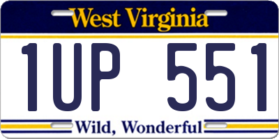 WV license plate 1UP551