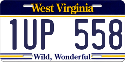WV license plate 1UP558