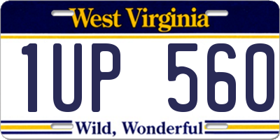 WV license plate 1UP560