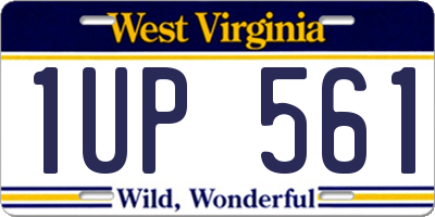 WV license plate 1UP561