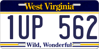WV license plate 1UP562