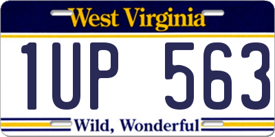 WV license plate 1UP563