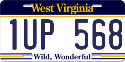 WV license plate 1UP568