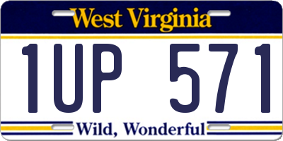 WV license plate 1UP571