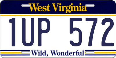 WV license plate 1UP572