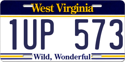 WV license plate 1UP573