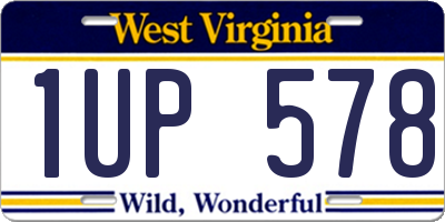 WV license plate 1UP578