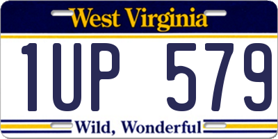 WV license plate 1UP579