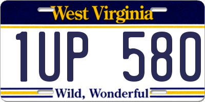WV license plate 1UP580