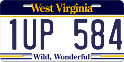 WV license plate 1UP584