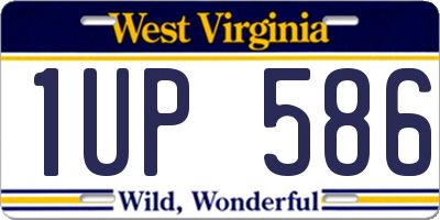 WV license plate 1UP586
