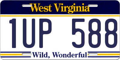 WV license plate 1UP588