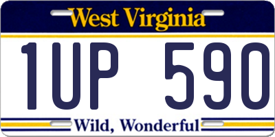 WV license plate 1UP590