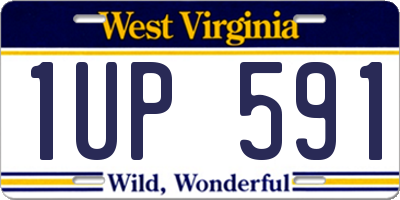 WV license plate 1UP591