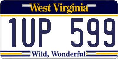 WV license plate 1UP599