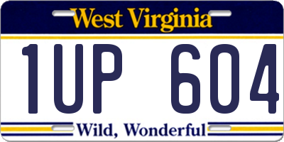 WV license plate 1UP604