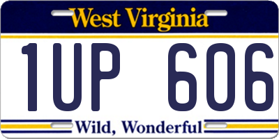 WV license plate 1UP606