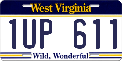 WV license plate 1UP611