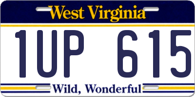 WV license plate 1UP615