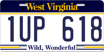 WV license plate 1UP618