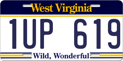WV license plate 1UP619