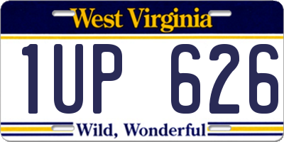 WV license plate 1UP626