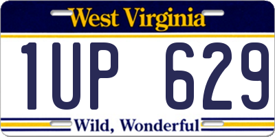WV license plate 1UP629