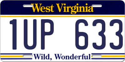 WV license plate 1UP633