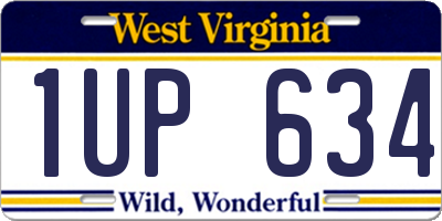 WV license plate 1UP634