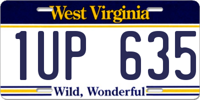 WV license plate 1UP635