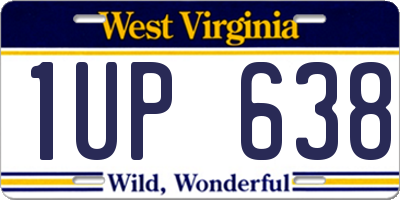 WV license plate 1UP638