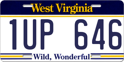 WV license plate 1UP646