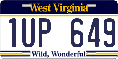 WV license plate 1UP649