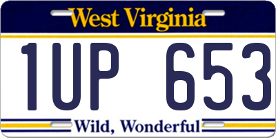 WV license plate 1UP653