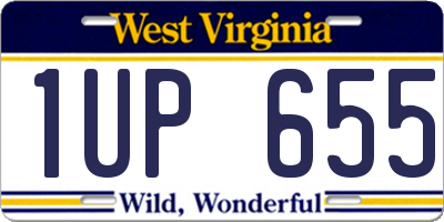 WV license plate 1UP655