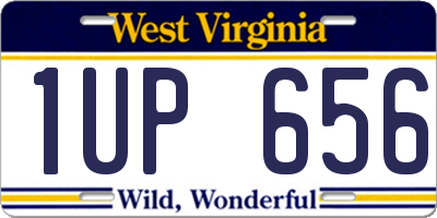 WV license plate 1UP656