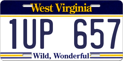 WV license plate 1UP657