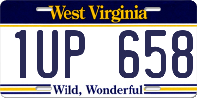 WV license plate 1UP658